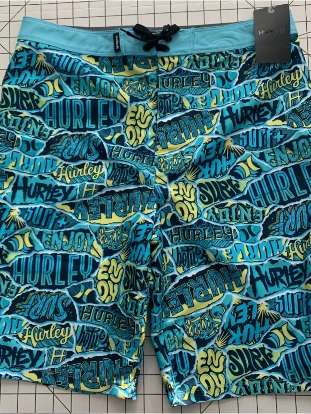 NEW SIZE 20 Boys Ripped Sticker Boardshort in Blue Gaze MSRP $38 - Picture 3 of 8